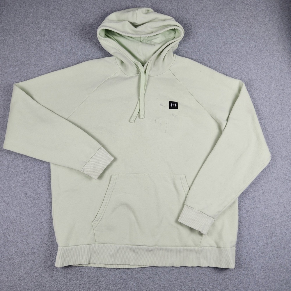 Under Armour Hoodie Mens 2XL Green Rival Fleece Lined Soft Warm Loose‎ Pullover